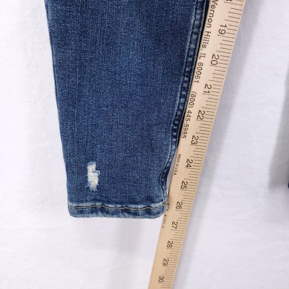 We the Free Cropped Jeans Women’s 30 Skinny Wash High Rise Button Fly Distress - Picture 5 of 13